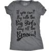 Womens If You Cant Fly with The Big Girls Stay Off The Broom Funny Witch T Shirt(Dark Heather Grey)