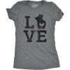 Womens Love Corgi T Shirt Funny Pet Puppy Dog Mom Animal Lover Graphic Tee(Dark Heather Grey)