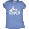 Womens Mele Kalikimaka T Shirt Funny Surfing Hawaiian Christmas Santa Tee(Heather Light Blue)