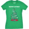 Womens Meowy Christmas Cat Shirt Tree Ugly Merry Crazy Funny Gift Sweater(Green)