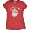Womens Not Today Santa T Shirt Funny Christmas Party Holiday Graphic Tee(Heather Red)