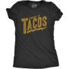 Womens Powered by Tacos T Shirt Funny Sarcastic Vintage Retro Graphic Tee for Girls(Heather Black)