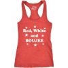 Womens Red White and Boujee Funny Shirts Workout Sleeveless Ladies Fitness Tank Top(Heather Red)