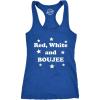 Womens Red White and Boujee Funny Shirts Workout Sleeveless Ladies Fitness Tank Top(Royal)