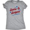 Womens Stars and Stripes Glitter T Shirt Funny Cool Fourth of July Party Patriotic Tee for Ladies(Light Heather Grey)