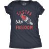 Womens Tastes Like Freedom T Shirt Funny Cool Fourth of July Party Popsicle Tee for Ladies(Heather Navy)