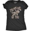 Womens Thinking of You T Shirt Funny Voodoo Doll Graphic Novelty Tee(Heather Black)