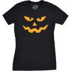Womens Triangle Nose Pumpkin Face Funny Fall Halloween Spooky T Shirt(Black)