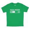 Youth Hulk Mode On T Shirt Funny Nerdy Tee Graphic Top for Kids Hilarious(Green)