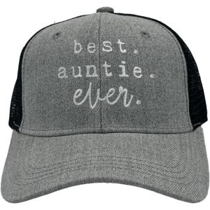 Best Auntie Ever Hat Funny Gift Cap for Aunts(Trucker Grey – Best Auntie)