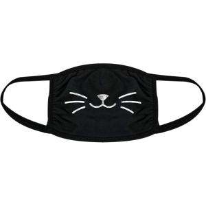 Cat Whiskers Face Mask Funny Pet Kitty Lover Novelty Nose and Mouth Covering Funny Masks for Adults Cool Cat Novelty Masks for Adults Black 2 Pack