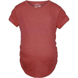 Comfortable Womens Maternity Shirts Blank Pregnancy Shirts Plain Fitted Tees(Red)