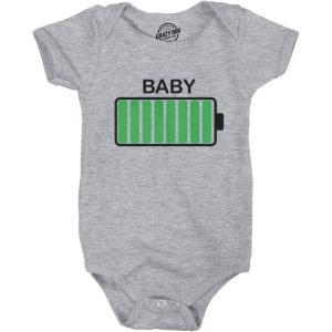 Crazy Dog T-Shirts Baby Battery Fully Charged Funny Newborn Infant Creeper Bodysuit for Newborn