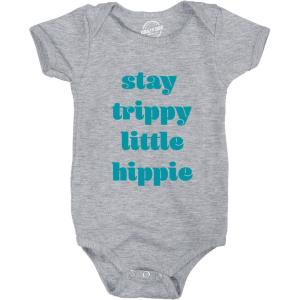 Crazy Dog T-Shirts Baby Bodysuit Stay Trippy Little Hippie T Shirt Funny Flower Child Graphic Creeper