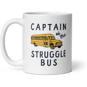 Crazy Dog T-Shirts Captain of The Struggle Bus Mug Funny Yellow School Bus Novelty Cup-11oz