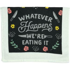 Crazy Dog T-Shirts Choose Your Weapon Funny Barbecue Cooking Utensils Tea Towel(Were Eating It)