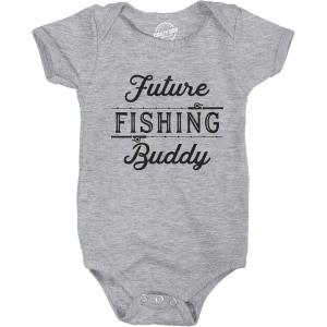 Crazy Dog T-Shirts Creeper Future Fishing Buddy Baby Bodysuit Funny Outdoor Sport Shirt