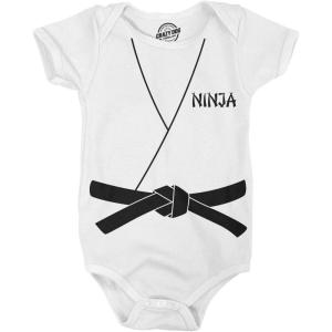 Crazy Dog T-Shirts Creeper Ninja Baby Bodysuit Funny Karate Costume Jumper