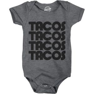 Crazy Dog T-Shirts Creeper Tacos Tacos Tacos Funny Mexican Bodysuit For Newborn Baby