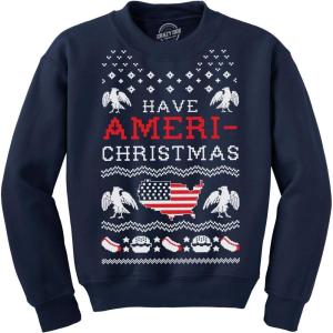 Crazy Dog T-Shirts Crew Neck Have Ameri-Christmas Shirt Funny Patriotic Sweatshirt