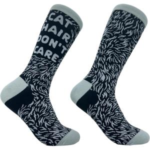 Crazy Dog T-Shirts Cute Cat Socks for Women Fun Socks with Kitties and Sarcastic Humor(Cat Hair)