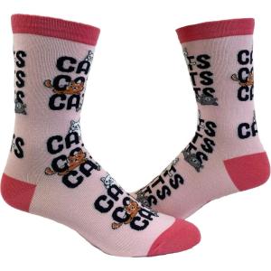 Crazy Dog T-Shirts Cute Cat Socks for Women Fun Socks with Kitties and Sarcastic Humor(Cats 3x)