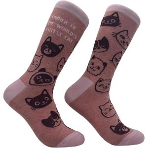 Crazy Dog T-Shirts Cute Cat Socks for Women Fun Socks with Kitties and Sarcastic Humor(Cutest Cat)