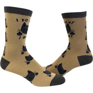 Crazy Dog T-Shirts Cute Cat Socks for Women Fun Socks with Kitties and Sarcastic Humor(Do What I Want)