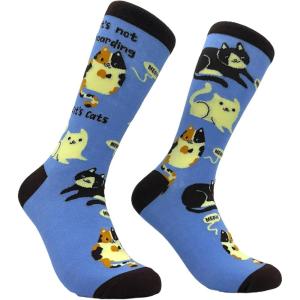 Crazy Dog T-Shirts Cute Cat Socks for Women Fun Socks with Kitties and Sarcastic Humor(Not Hoarding Cats)