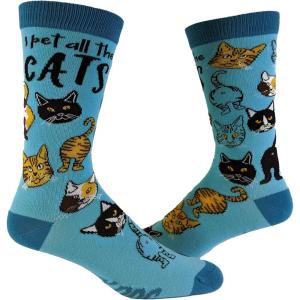 Crazy Dog T-Shirts Cute Cat Socks for Women Fun Socks with Kitties and Sarcastic Humor(Pet All Cats)