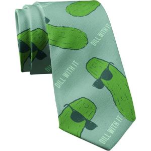 Crazy Dog T-Shirts Dill With it Necktie Funny Neckties for Men Pickle Tie Mens Novelty Neckties