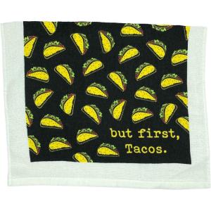 Crazy Dog T-Shirts Fitness Taco Funny Eating Mexican Food Exercise Tea Towel(But First Tacos)