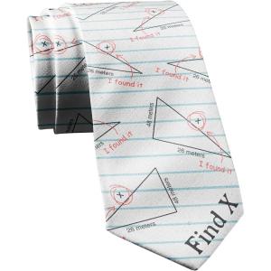Crazy Dog T-Shirts Funny Math Tie for Men – Find X Necktie – Nerdy Novelty Gift for Teachers and Algebra Geometry Physics Engineer Casual Outfit Accessory