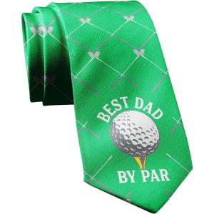 Crazy Dog T-Shirts Funny Ties for Dad Hilarious Graphic Neckties for Fathers Day Cool Dad Ties(Dad By Par)