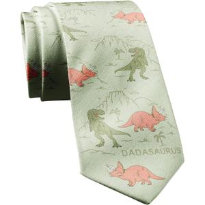 Crazy Dog T-Shirts Funny Ties for Dad Hilarious Graphic Neckties for Fathers Day Cool Dad Ties(Dadasaurus)