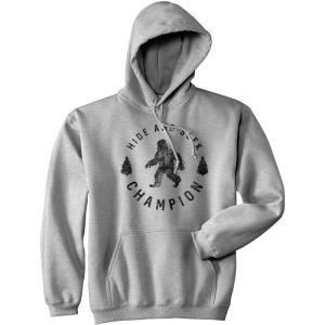 Crazy Dog T-Shirts Funny Unisex Hoodies Sarcastic Hoodies for Men and Women with Funny Sayings(Heather Grey – Hide and Seek)