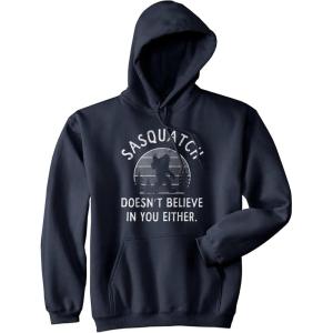 Crazy Dog T-Shirts Funny Unisex Hoodies Sarcastic Hoodies for Men and Women with Funny Sayings(Navy – Sasquatch)