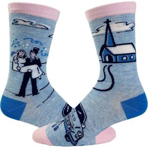 Crazy Dog T-Shirts Funny Wedding Socks for Women Gifts for Bachelorette Parties and Marriages(Just Married)