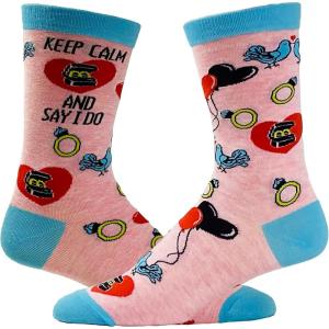 Crazy Dog T-Shirts Funny Wedding Socks for Women Gifts for Bachelorette Parties and Marriages(Keep Calm)