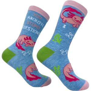 Crazy Dog T-Shirts Funny Womens Socks with Sarcastic Sayings and Cool Designs for Girls(Axolotyl Questions)
