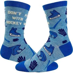 Crazy Dog T-Shirts Funny Womens Socks with Sarcastic Sayings and Cool Designs for Girls(Blue)