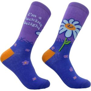 Crazy Dog T-Shirts Funny Womens Socks with Sarcastic Sayings and Cool Designs for Girls(F-ing Delight)