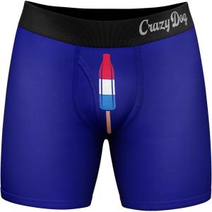 Crazy Dog T-Shirts Funnys Boxers for Dad Fathers Day Briefs Graphic Novelty Underwear for Dad(Coolest Pop)