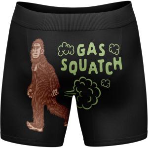 Crazy Dog T-Shirts Funnys Boxers for Dad Fathers Day Briefs Graphic Novelty Underwear for Dad(Gas Squatch)