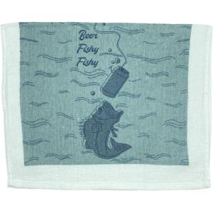 Crazy Dog T-Shirts Lets Get Basted Funny Turkey Dinner Drinking Tea Towel(Beer Fishy Fishy)