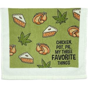 Crazy Dog T-Shirts Lets Get Basted Funny Turkey Dinner Drinking Tea Towel(Chicken Pot Pie)