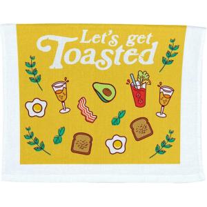Crazy Dog T-Shirts Lets Get Basted Funny Turkey Dinner Drinking Tea Towel(Lets Get Toasted)