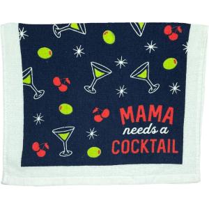 Crazy Dog T-Shirts Mama Bear Funny Cute Tough Best Mom Tea Towel(Mama Needs a Cocktail)