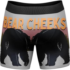 Crazy Dog T-Shirts Mens Bear Cheeks Boxer Briefs Funny Novelty Underwear Sarcasm Hilarious Saying Cool(Multi)