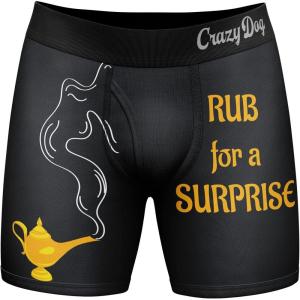 Crazy Dog T-Shirts Mens Boats and Hoes Boxer Briefs Funny Sarcastic Graphic Novelty Gift Underwear for Guys(Black)